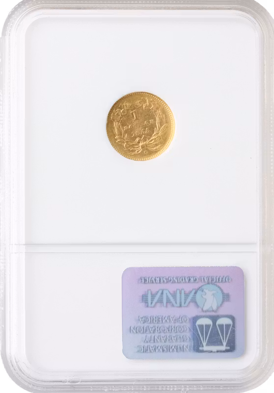 1855-C $1 Gold Type II NGC AU50