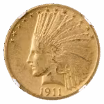 1911-D $10 Indian NGC AU55 CAC
