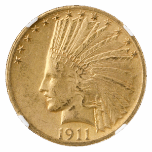 1911-D $10 Indian NGC AU55 CAC