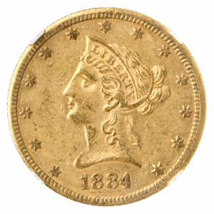 1884-CC $10 Liberty NGC AU55 CAC