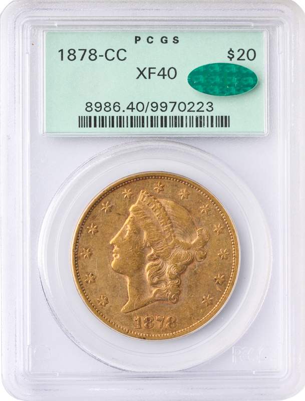 1878-CC $20 Liberty PCGS XF40 CAC