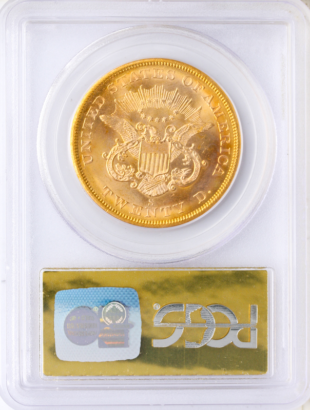 1857-S $20 Liberty SSCA Spiked Shield PCGS MS66 1857-S $20 Liberty SSCA Spiked Shield PCGS MS66