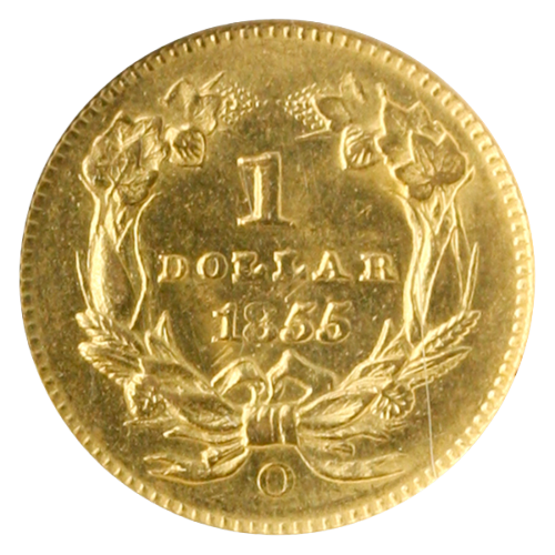1855-O Gold $1 Type II NGC MS61 1855-O Gold $1 Type II NGC MS61