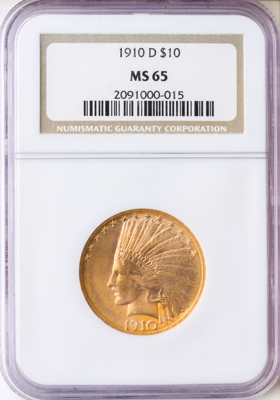 1910-D $10 Indian NGC MS65 1910-D $10 Indian NGC MS65