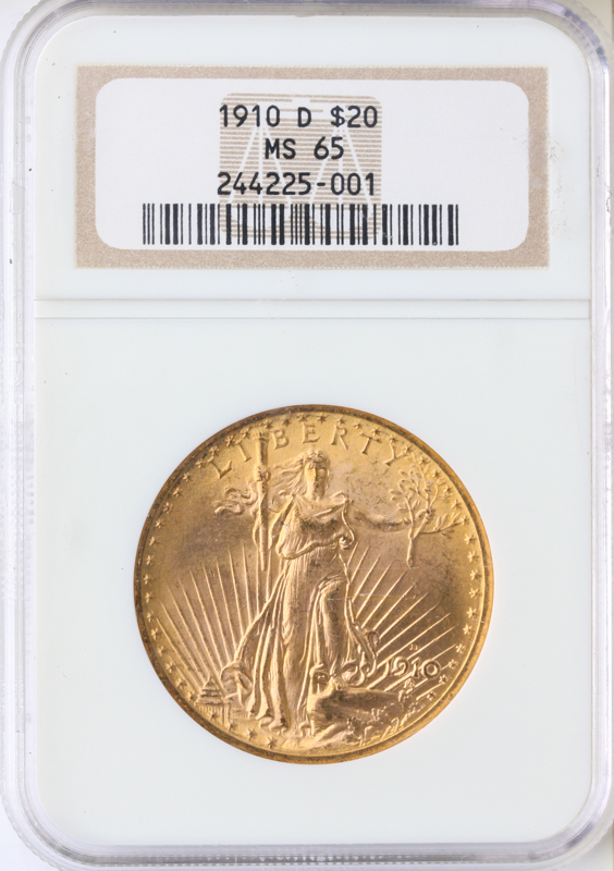 1910-D $20 Saint Gaudens NGC MS65 1910-D $20 Saint Gaudens NGC MS65