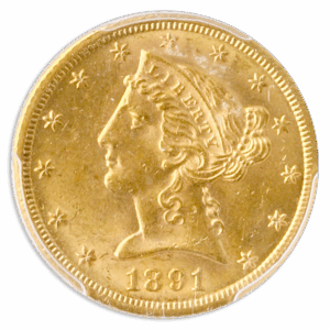 1891-CC $5 Liberty PCGS MS63 1891-CC $5 Liberty PCGS MS63