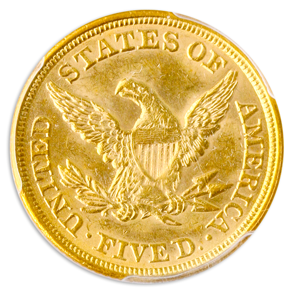 1852 $5 Liberty MS62 CAC 1852 $5 Liberty MS62 CAC