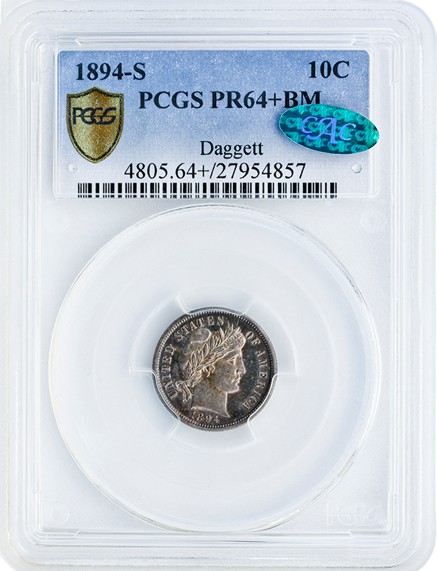 1894-S BARBER DIME BM, DAGGETT 1894-S BARBER DIME BM, DAGGETT