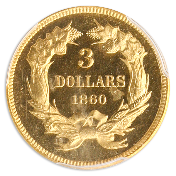 1860 $3 Indian Princess PCGS PR64 Cameo CAC 1860 $3 Indian Princess PCGS PR64 Cameo CAC