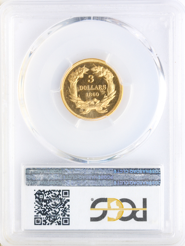1860 $3 Indian Princess PCGS PR64 Cameo CAC 1860 $3 Indian Princess PCGS PR64 Cameo CAC