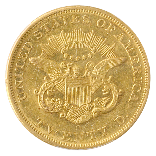1857-O $20 Libertyy PCGS AU58 CAC 1857-O $20 Libertyy PCGS AU58 CAC