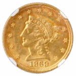 1869-S $2.50 Liberty NGC MS61 CAC