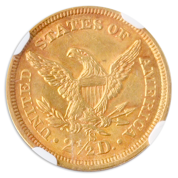 1869-S $2.50 Liberty NGC MS61 CAC 1869-S $2.50 Liberty NGC MS61 CAC