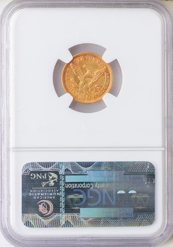 1869-S $2.50 Liberty NGC MS61 CAC 1869-S $2.50 Liberty NGC MS61 CAC