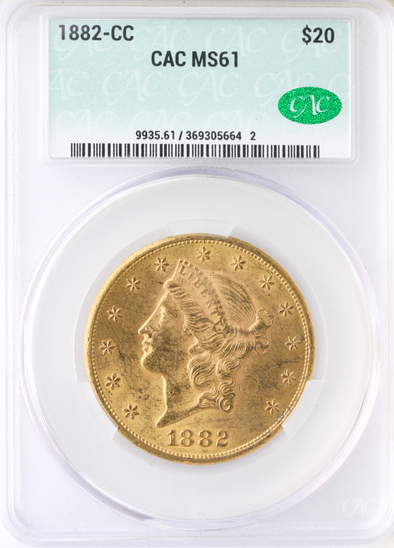 1882-CC $20 Liberty CACG MS61 1882-CC $20 Liberty CACG MS61