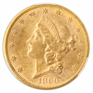 1860-S $20 Liberty CACG MS61