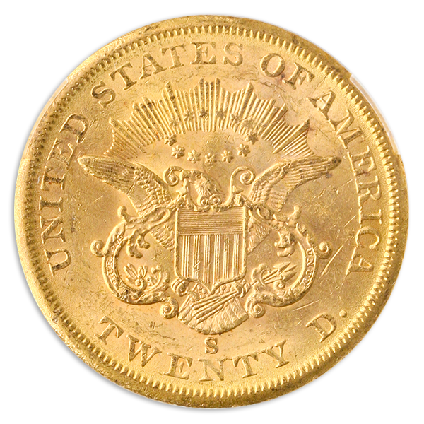 1860-S $20 Liberty CACG MS61 1860-S $20 Liberty CACG MS61