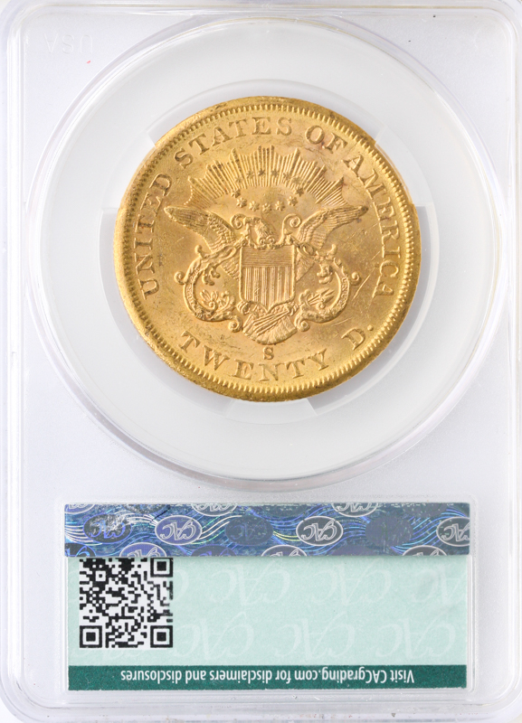 1860-S $20 Liberty CACG MS61 1860-S $20 Liberty CACG MS61