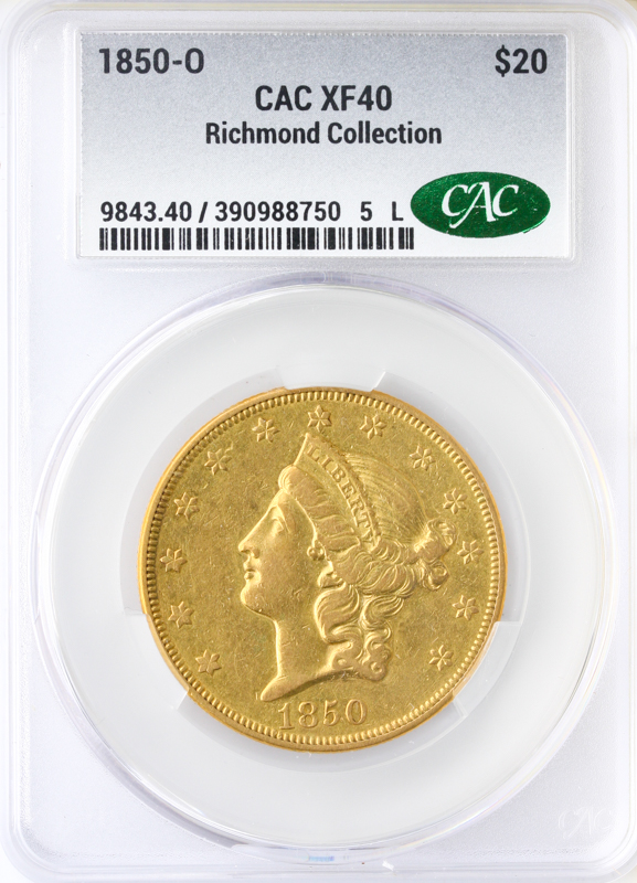 1850-O $20 Liberty CACG XF40 1850-O $20 Liberty CACG XF40