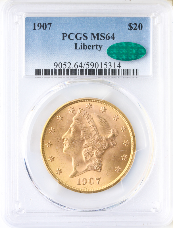 1907 $20 Liberty PCGS MS64 CAC 1907 $20 Liberty PCGS MS64 CAC