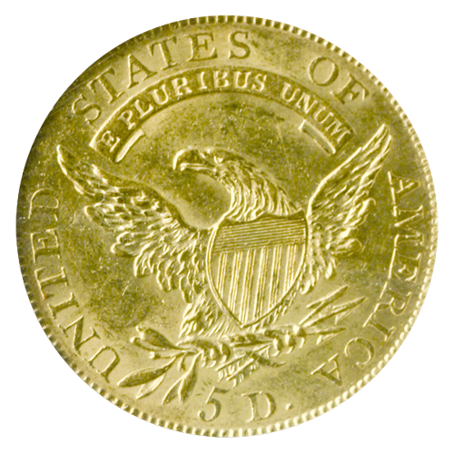 1807 $5 Capped Bust Left NGC AU55 CAC