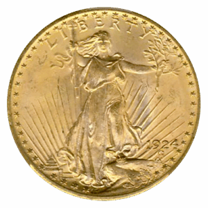 1924 $20 Saint Gaudens CACG MS66
