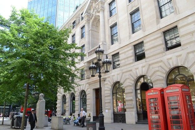 The London Bullion Market Association (LBMA) office building in London's financial district.