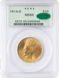 1914-D $10 Indian PCGS MS65 CAC