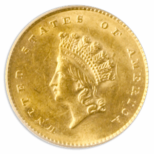 1854 $1 Gold TY2 PCGS MS61