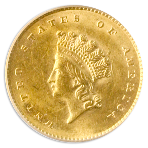 1854 $1 Gold TY2 PCGS MS61 1854 $1 Gold TY2 PCGS MS61