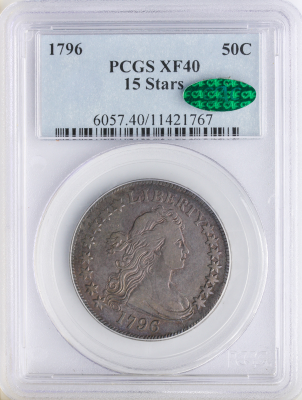 1796 Draped Bust Half Dollar 15 Stars PCGS XF40 CAC 1796 Draped Bust Half Dollar 15 Stars PCGS XF40 CAC