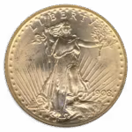 1908-D $20 Saint Gaudens No Motto NGC MS64 CAC