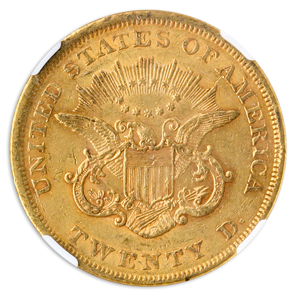 1852 $20 Liberty NGC AU53 CAC 1852 $20 Liberty NGC AU53 CAC