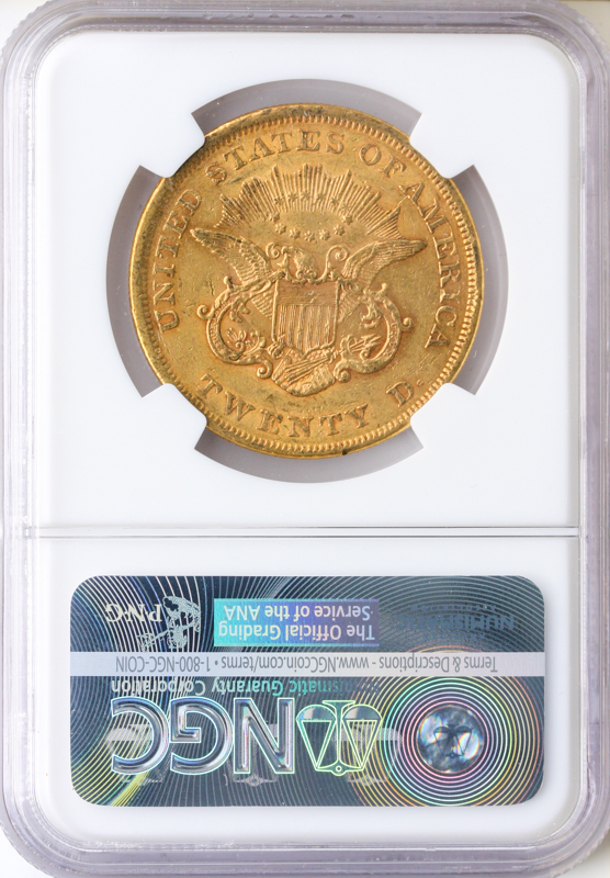 1852 $20 Liberty NGC AU53 CAC 1852 $20 Liberty NGC AU53 CAC