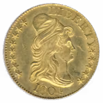 1804 $5 Draped Bust Small 8 over Large 8 PCGS MS62 CAC