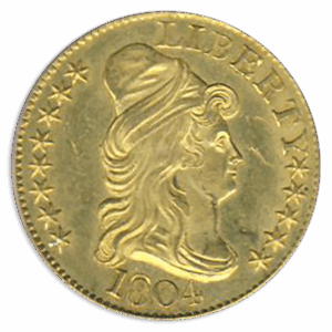 1804 $5 Draped Bust Sall 8 over Large 8 PCGS MS62 CAC