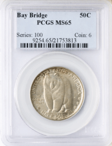 1936-S Bay Bridge Silver Commemorative PCGS MS65