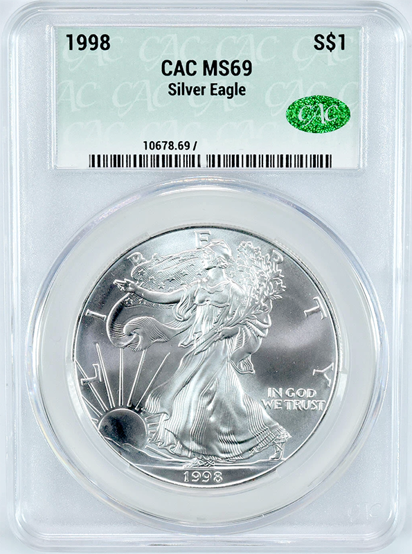 1998 1 oz Silver Eagle CACG 1998 1 oz Silver Eagle CACG