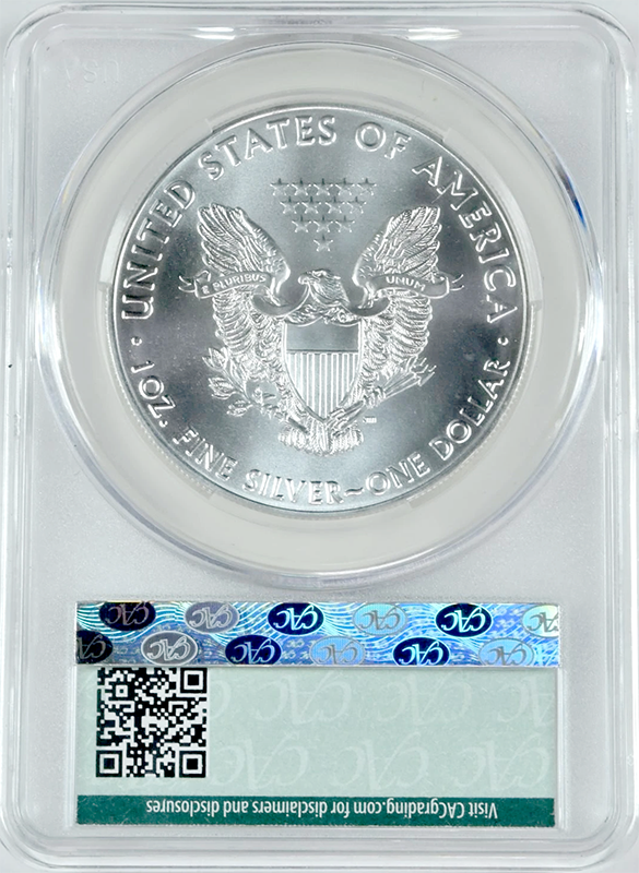 2021 1 oz T1 Silver Eagle CACG