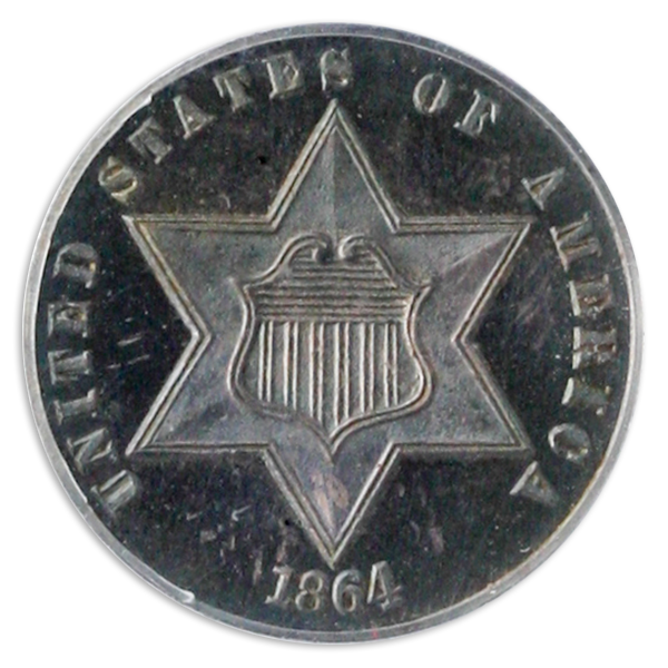 1864 3 Cent Silver PCGS PR66 CAC CAMEO 1864 3 Cent Silver PCGS PR66 CAC CAMEO