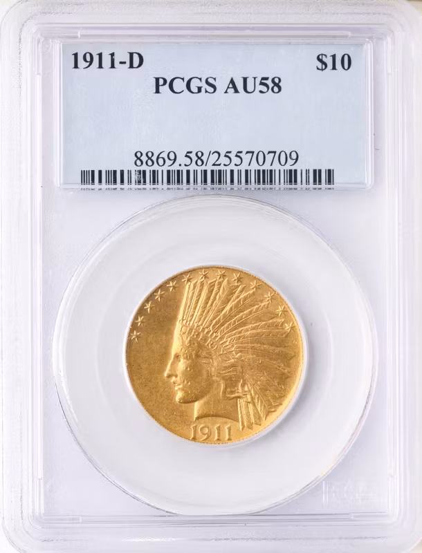 1911 $10 Indian AU58 1911 $10 Indian AU58