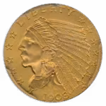 1908 $2.50 Indian PCGS PR65 CAC