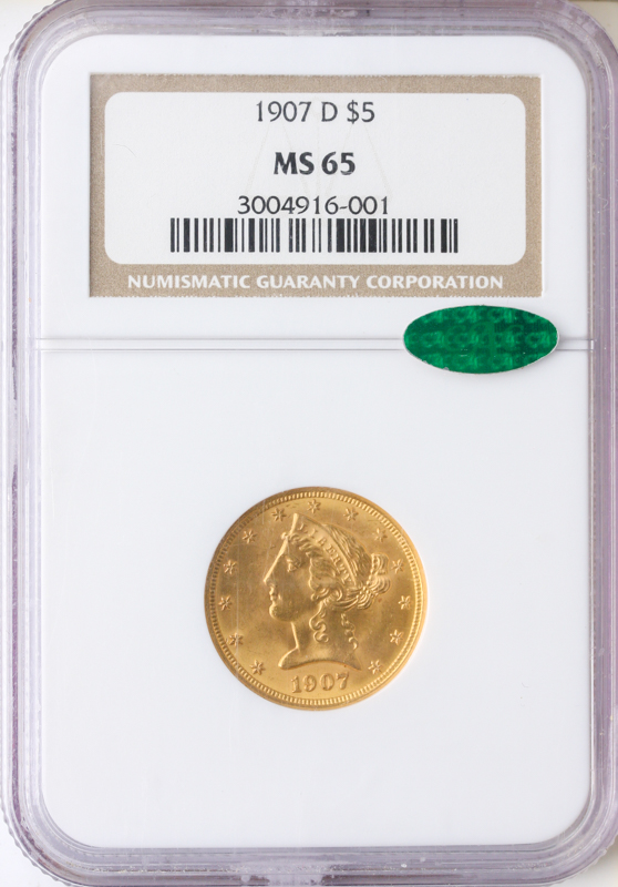 1907-D $5 Liberty NGC MS65 1907-D $5 Liberty NGC MS65