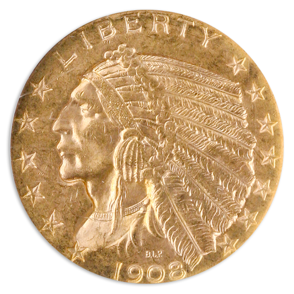 1908-D $5 Indian NGC MS63 1908-D $5 Indian NGC MS63