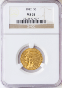 1912 $5 Indian NGC MS65