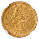 1862 $2.50 Liberty NGC AU58 CAC