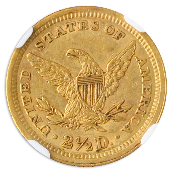 1862 $2.50 Liberty NGC AU58 CAC