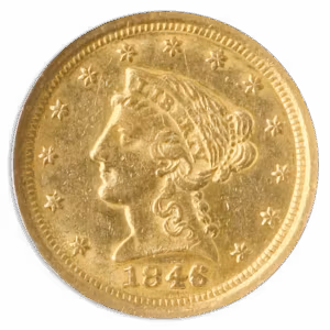 1846-O $2.50 Liberty NGC AU55