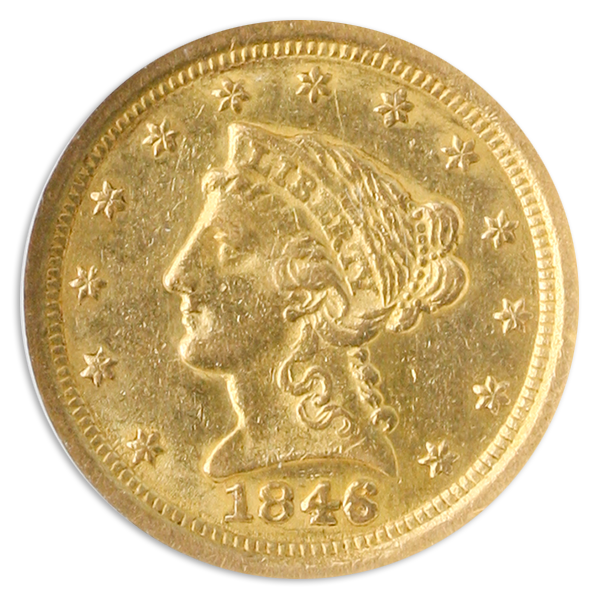 1846-O $2.50 Liberty NGC AU55 1846-O $2.50 Liberty NGC AU55