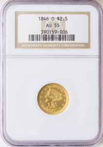 1846-O $2.50 Liberty NGC AU55